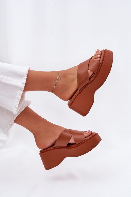 Women's Platform And Wedge Sandals Camel Nelithraea