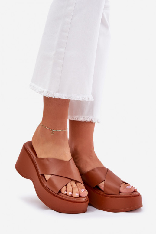 Women's Platform And Wedge Sandals Camel Nelithraea