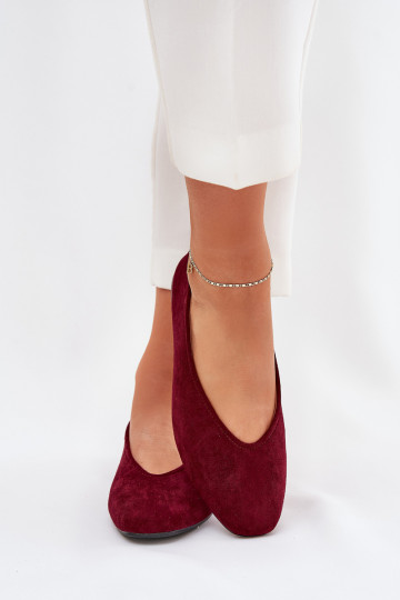 Classic Ballet Flats Made Of Eco Suede Burgundy Osallin 2