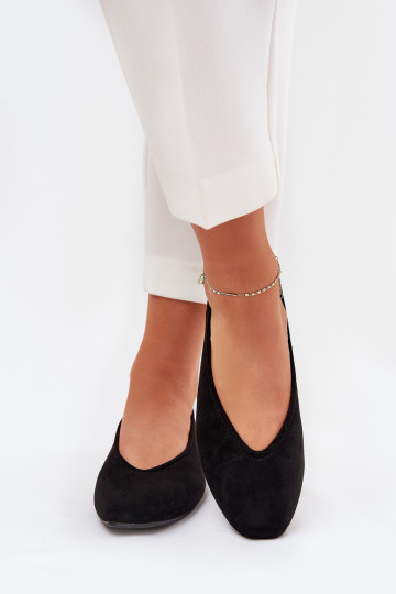 Classic Ballet Flats Made Of Eco Suede Black Osallin 2