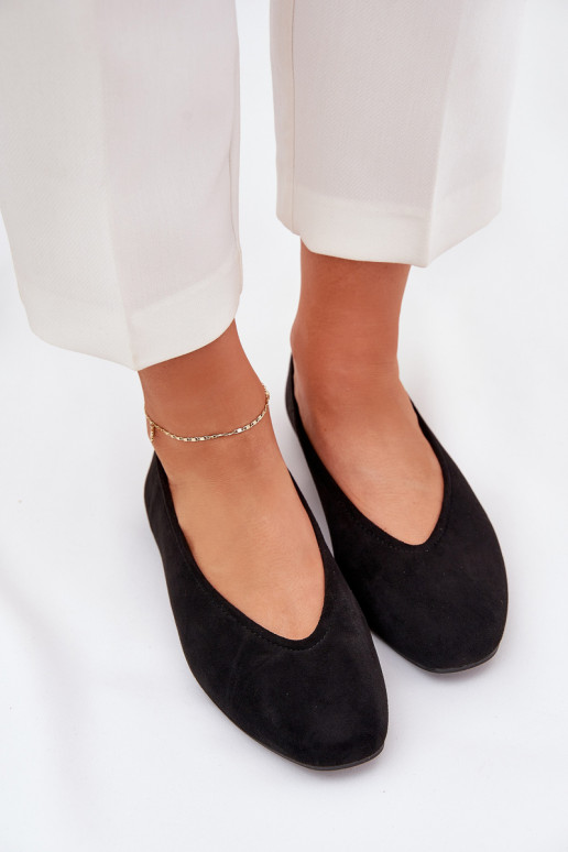 Classic Ballet Flats Made Of Eco Suede Black Osallin