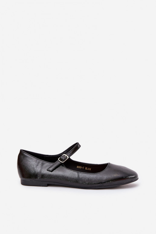 Patent Ballerinas With Strap Black Arrivara