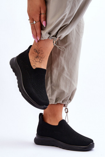 Women's Textile Slip-on Sneakers Black Adiora 2