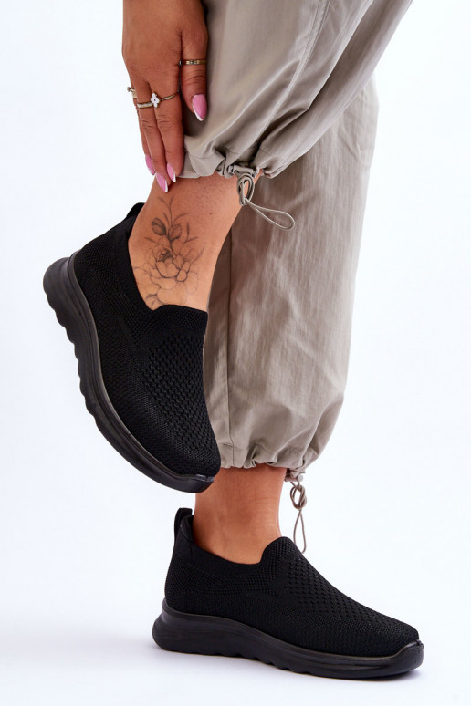 Damskie Tenisówki Materiałowe Wsuwane Czarne Adiora Damskie Tenisówki Materiałowe Wsuwane Czarne Adiora