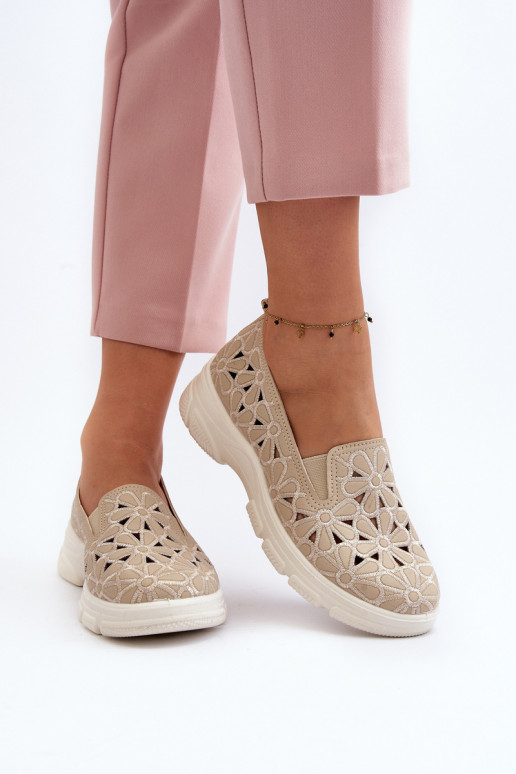Beige Women's Cut-out Shoes Emilei Beige Women's Cut-out Shoes Emilei