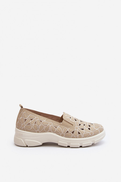 Beige Women's Cut-out Shoes Emilei Beige Women's Cut-out Shoes Emilei