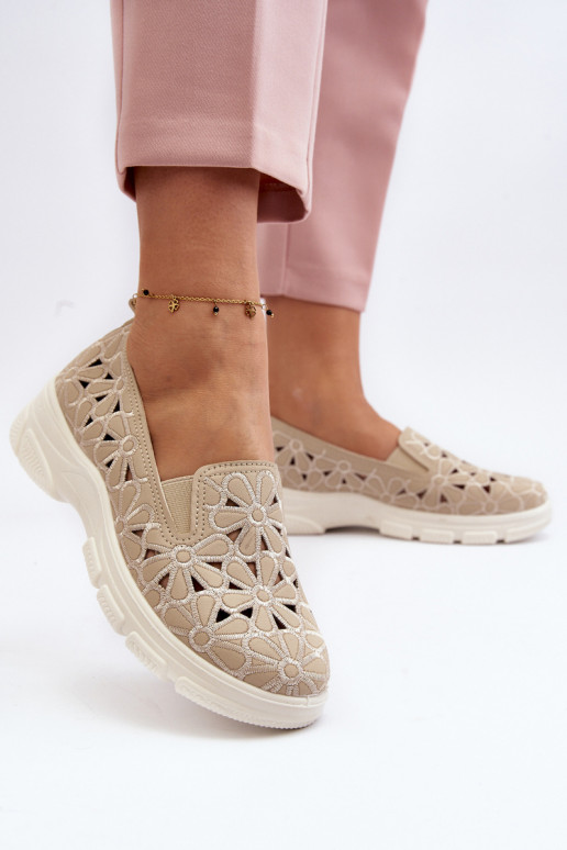 Beige Women's Cut-out Shoes Emilei Beige Women's Cut-out Shoes Emilei