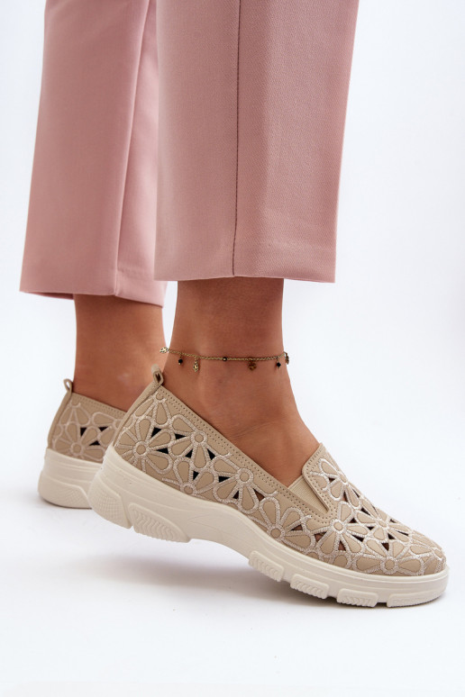 Beige Women's Cut-out Shoes Emilei Beige Women's Cut-out Shoes Emilei