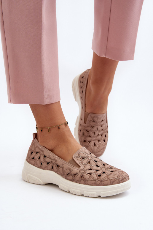 Pink Women's Cutout Loafers Emilei