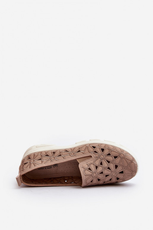 Pink Women's Cutout Loafers Emilei