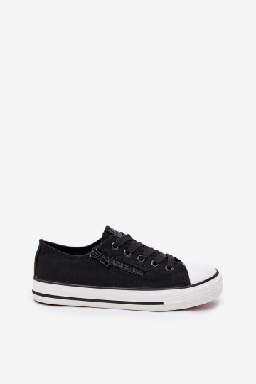 Children's Low Lace-Up Sneakers Black Margo 2
