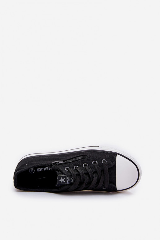 Children's Low Lace-Up Sneakers Black Margo