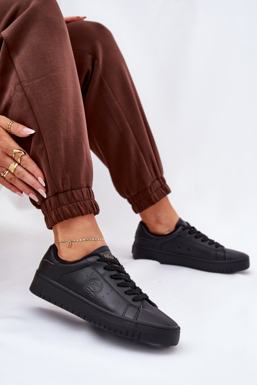 Low Women's Sneakers Made Of Eco Leather Big Star NN274576 Black Low Women's Sneakers Made Of Eco Leather Big Star NN274576 Black