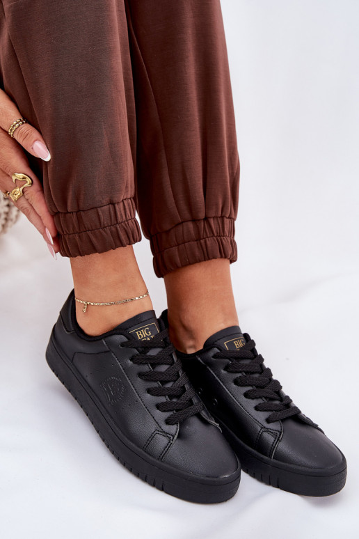 Low Women's Sneakers Made Of Eco Leather Big Star NN274576 Black Low Women's Sneakers Made Of Eco Leather Big Star NN274576 Black