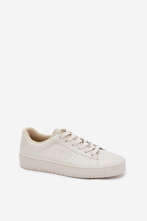 Low Women's Sneakers Made Of Eco Leather Big Star NN274578 Beige Low Women's Sneakers Made Of Eco Leather Big Star NN274578 Beige