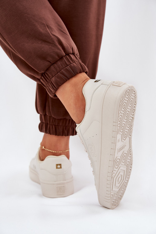 Low Women's Sneakers Made Of Eco Leather Big Star NN274578 Beige Low Women's Sneakers Made Of Eco Leather Big Star NN274578 Beige