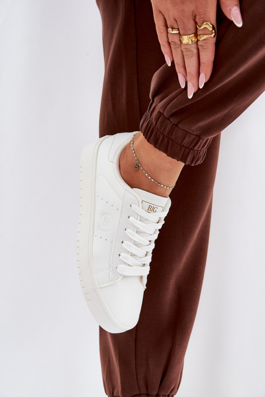 Low Women's Sneakers Made Of Eco Leather Big Star NN274577 White Low Women's Sneakers Made Of Eco Leather Big Star NN274577 White