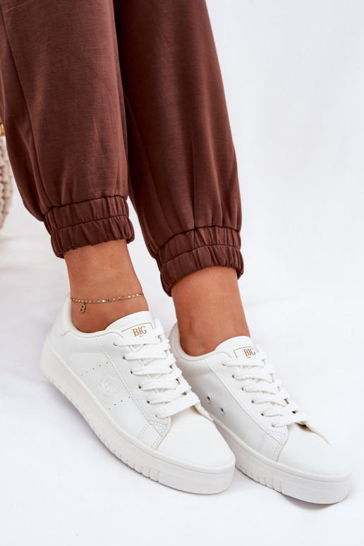 Low Women's Sneakers Made Of Eco Leather Big Star NN274577 White Low Women's Sneakers Made Of Eco Leather Big Star NN274577 White