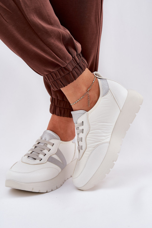 Womens Sports Shoes On Platform Vinceza 58510 White Womens Sports Shoes On Platform Vinceza 58510 White