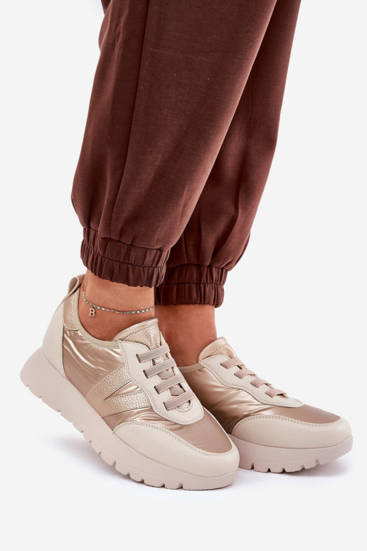 Buty Sportowe Damskie Na Platformie Vinceza 58510 Złote Buty Sportowe Damskie Na Platformie Vinceza 58510 Złote