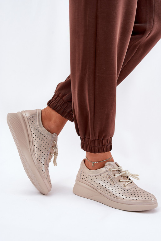 Women's Leather Sports Sneakers Golden Brumia Women's Leather Sports Sneakers Golden Brumia