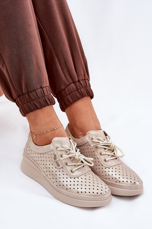 Women's Leather Sports Sneakers Golden Brumia Women's Leather Sports Sneakers Golden Brumia