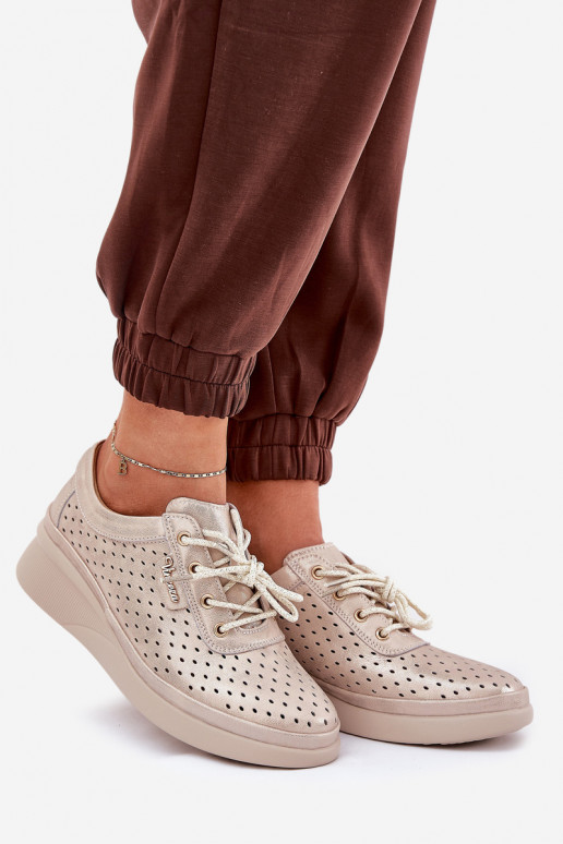 Women's Leather Sports Sneakers Golden Brumia Women's Leather Sports Sneakers Golden Brumia