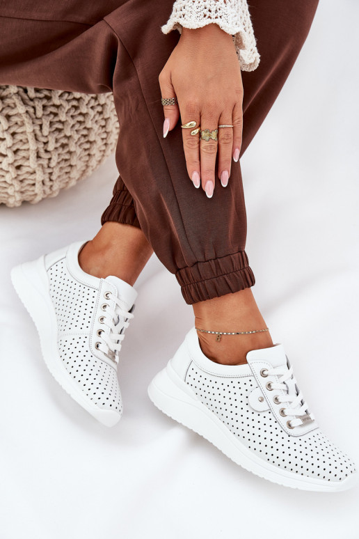 Women's Leather Sports Shoes Vinceza 79532 White Women's Leather Sports Shoes Vinceza 79532 White