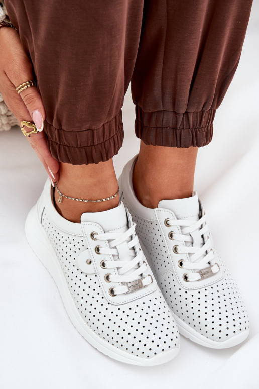 Women's Leather Sports Shoes Vinceza 79532 White Women's Leather Sports Shoes Vinceza 79532 White