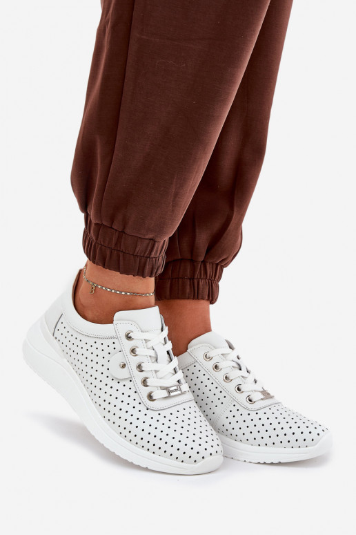 Women's Leather Sports Shoes Vinceza 79532 White Women's Leather Sports Shoes Vinceza 79532 White