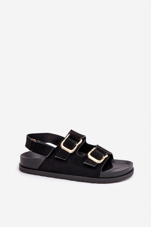 Women Sandals With Buckles Black Seladith Women Sandals With Buckles Black Seladith