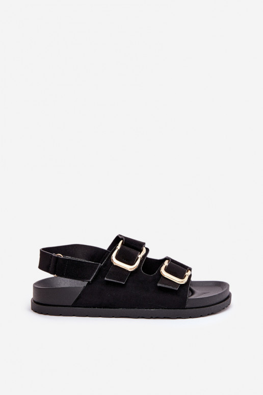 Women Sandals With Buckles Black Seladith Women Sandals With Buckles Black Seladith