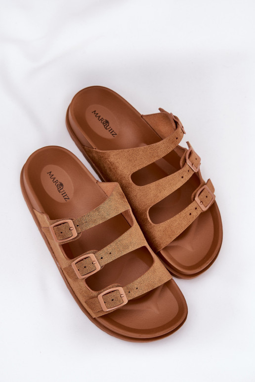 Women's Sandals With Straps And Buckles Camel Uliri