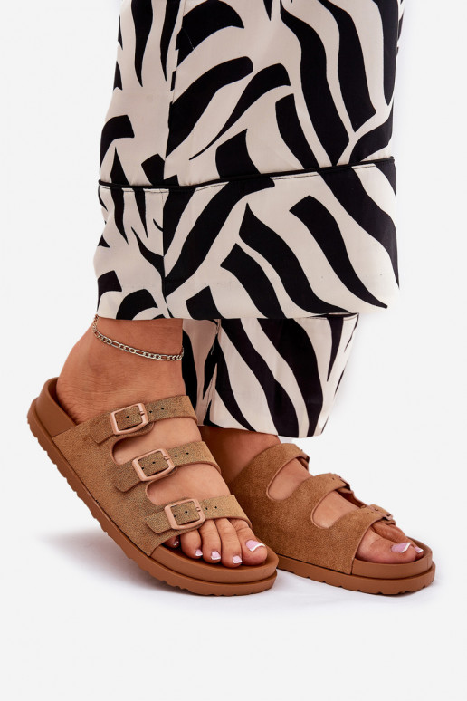 Women's Sandals With Straps And Buckles Camel Uliri