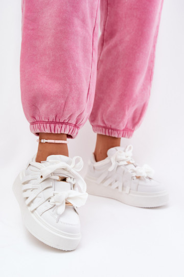 Eco Leather Sneakers On Platform White Penolle 2