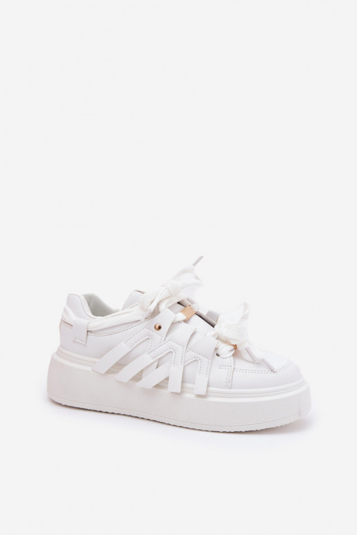 Eco Leather Sneakers On Platform White Penolle Eco Leather Sneakers On Platform White Penolle
