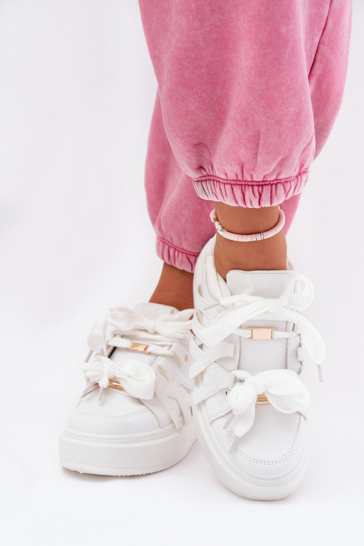 Eco Leather Sneakers On Platform White Penolle Eco Leather Sneakers On Platform White Penolle