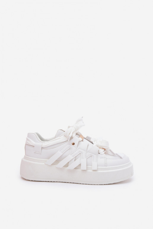 Eco Leather Sneakers On Platform White Penolle Eco Leather Sneakers On Platform White Penolle