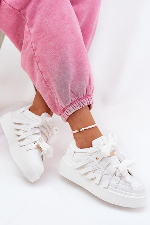 Eco Leather Sneakers On Platform White Penolle Eco Leather Sneakers On Platform White Penolle