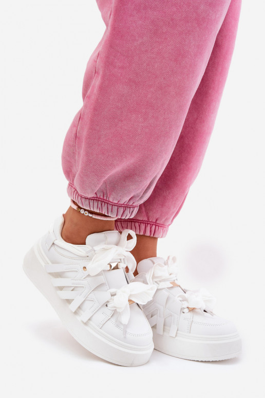 Eco Leather Sneakers On Platform White Penolle Eco Leather Sneakers On Platform White Penolle