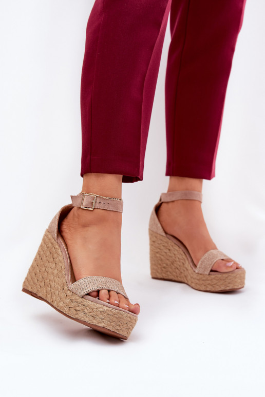 Wedge Sandals For Women With Braiding Khaki Adelio Wedge Sandals For Women With Braiding Khaki Adelio