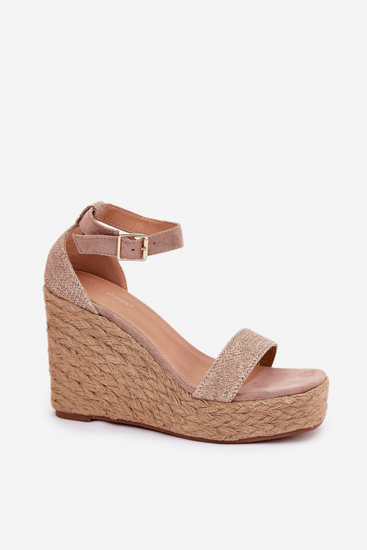 Wedge Sandals For Women With Braiding Khaki Adelio Wedge Sandals For Women With Braiding Khaki Adelio