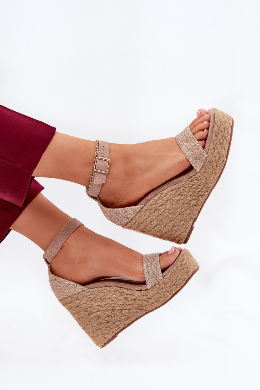 Wedge Sandals For Women With Braiding Khaki Adelio Wedge Sandals For Women With Braiding Khaki Adelio