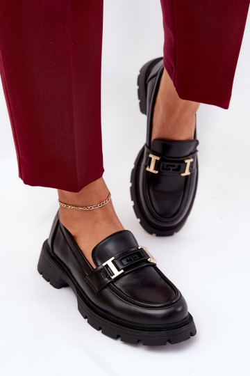 Women Moccasins Made Of Eco Leather Black Lomnela 2