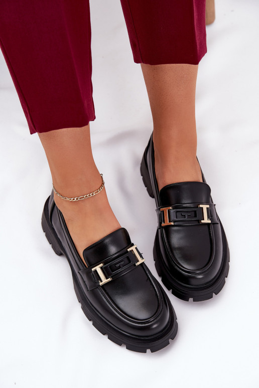 Women Moccasins Made Of Eco Leather Black Lomnela