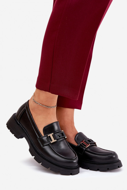 Women Moccasins Made Of Eco Leather Black Lomnela