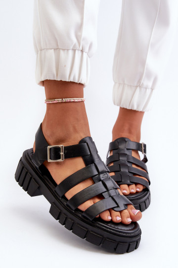 Women's Black Roman Sandals Rosarose 2