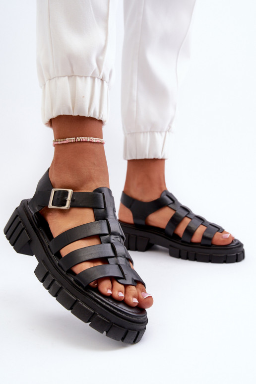 Women's Black Roman Sandals Rosarose