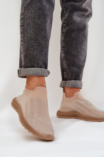 Women's Slip-On Sports Shoes With Decoration D&A TW121 Beige 2