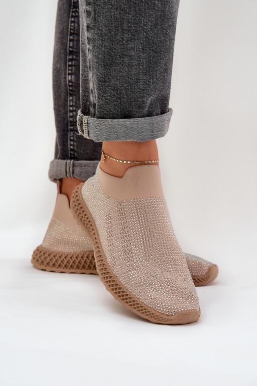 Women's Slip-On Sports Shoes With Decoration D&A TW121 Beige Women's Slip-On Sports Shoes With Decoration D&A TW121 Beige